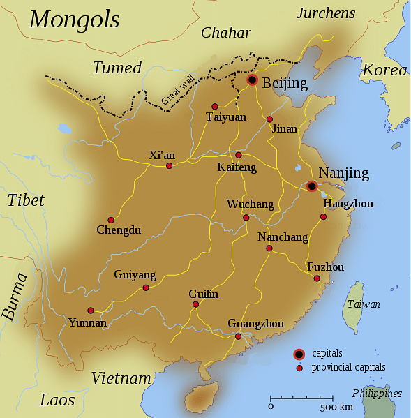 Map of the Ming Dynasty Territory