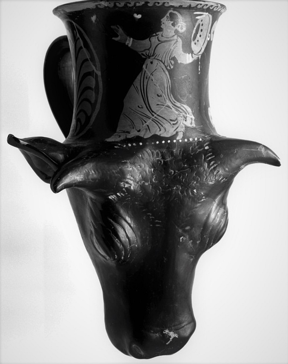 Bull Head Rhyton with Dancer & Tympanon