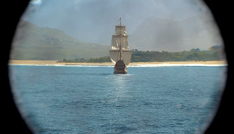 Sailing Ship Through a Telescope