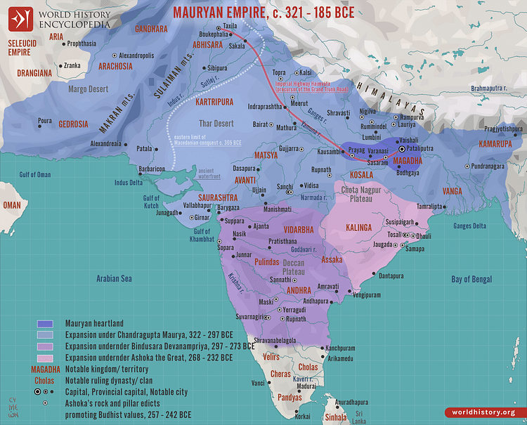 The Mauryan Empire, c. 321 - 185 BCE