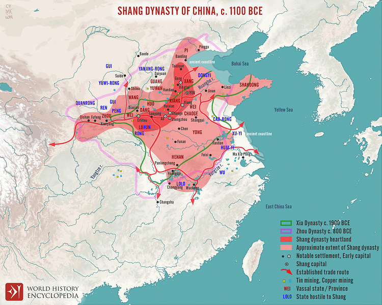 Shang Dynasty of China, c. 1100 BCE