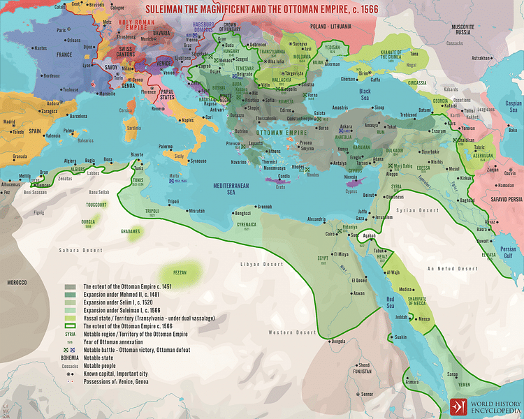 Suleiman the Magnificent and the Ottoman Empire, c. 1566