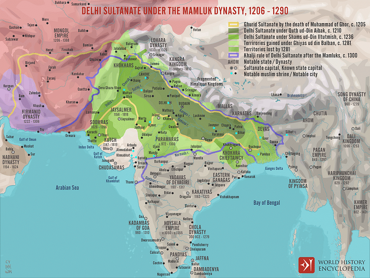 Delhi Sultanate under the Mamluk Dynasty, 1206-1290