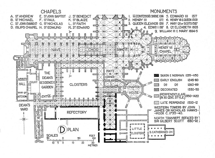 Plan of Westminster Abbey