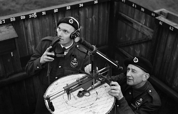 Observer Corps Members Sighting Enemy Aircraft