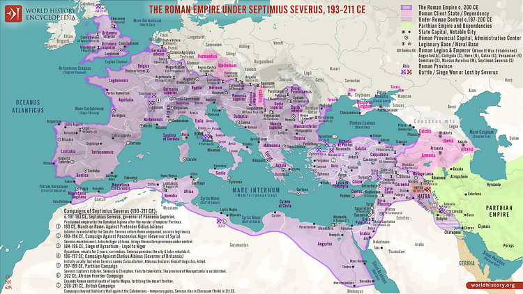 The Roman Empire under Septimius Severus, 193-211 CE