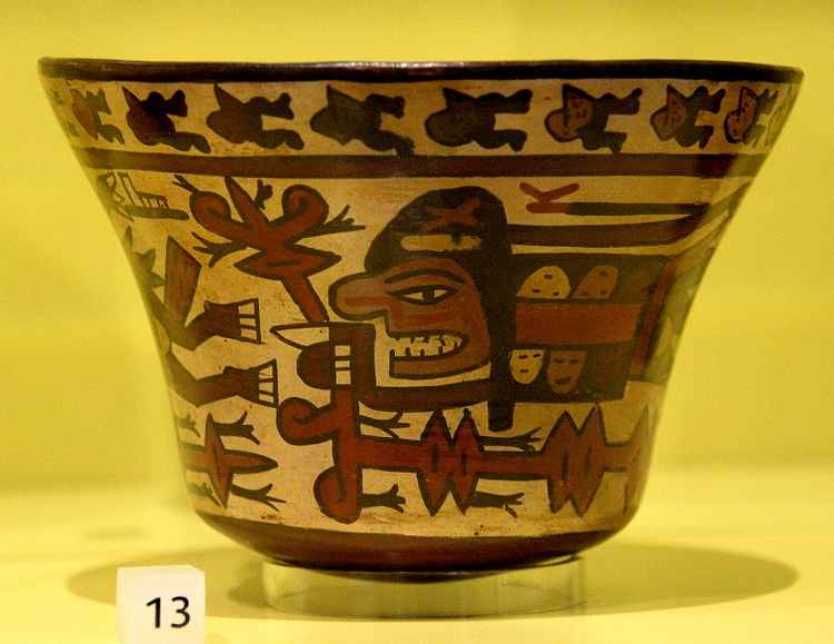 Nazca Vase with Warrior & Trophy Heads