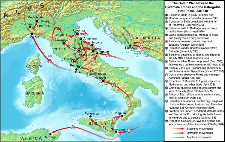 Map of the Gothic War