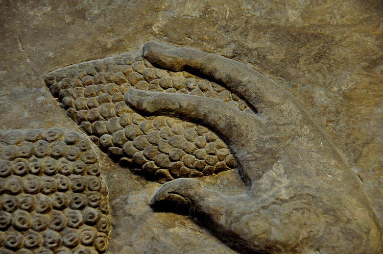 Detail, Pine Cone Held by an Apkallu